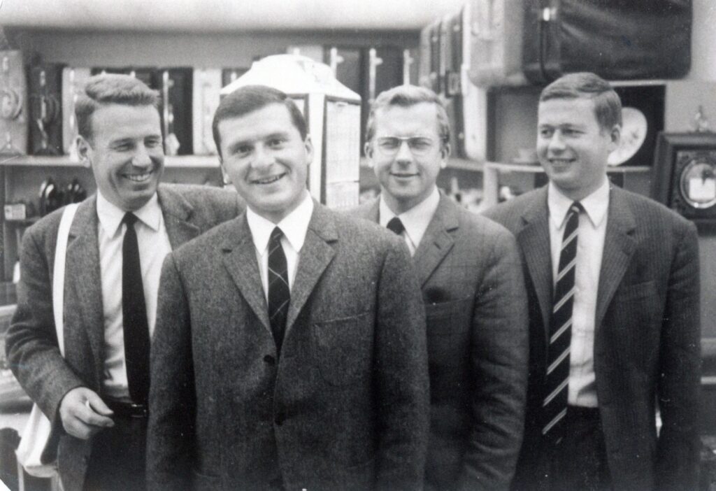 Herrmann Walther, Kastulus Bader und die Brüder Peter und Ulrich Hoffmeister 1966.