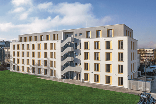 Bürogebäude gebaut aus Ziegelsteine