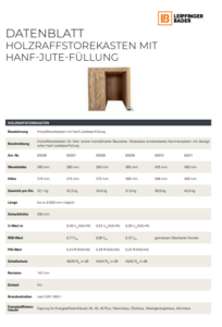 Datenblatt Holzraffstorekasten
