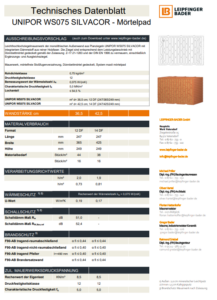 Datenblatt_UNIPOR WS075 Silvacor Mörtelpad