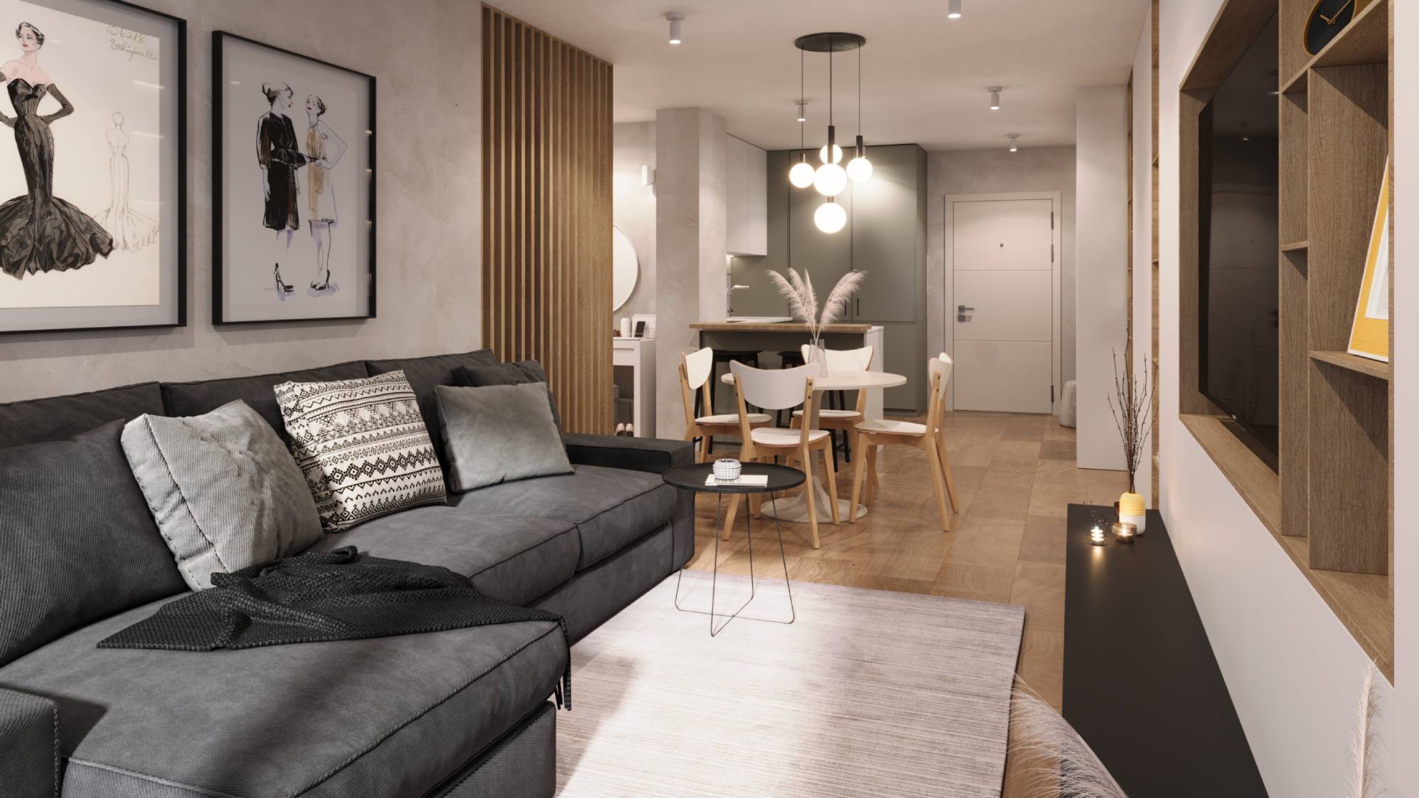 ZIEGELMODULE Leipfinger Bader Raumbeispiel 2-Zimmer-Apartment Möbelbeispiele