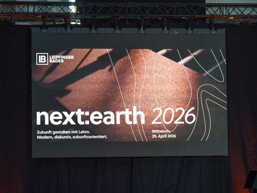 Leipfinger-Bader Fachtagung Lehm next:earth 2026 in Pfeffenhausen bei Landshut.