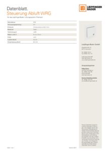 Leipfinger-Bade Technisches Datenblatt Abluft WRG Steuerung